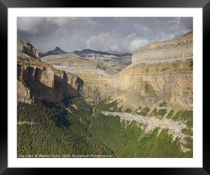 Moody Skies over the Cirque de Cotatuero Framed Mounted Print by Stephen Taylor