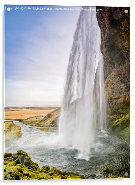 Seljalandsfoss Waterfall, Iceland Acrylic by Colin & Linda McKie