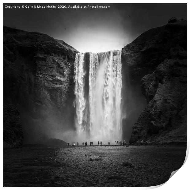 Skogafoss Waterfall, South Iceland Print by Colin & Linda McKie
