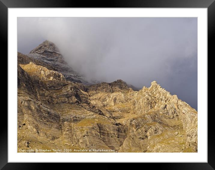 Pyrenean Rock Textures Framed Mounted Print by Stephen Taylor