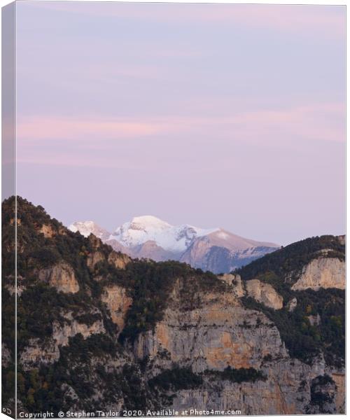 Twilight in the Pyrenees Canvas Print by Stephen Taylor