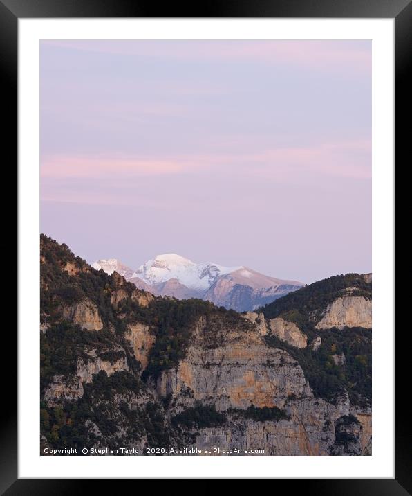 Twilight in the Pyrenees Framed Mounted Print by Stephen Taylor