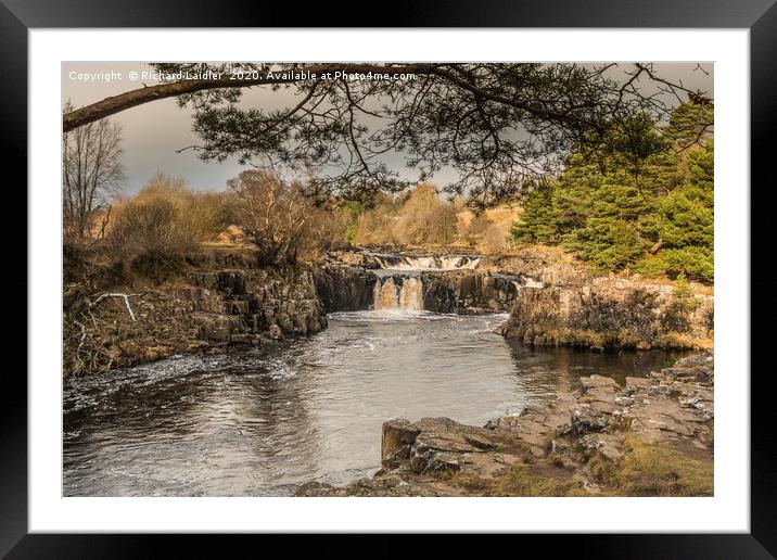 Winter Sun on Low Force Waterfall Teesdale (1) Framed Mounted Print by Richard Laidler