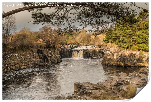 Winter Sun on Low Force Waterfall Teesdale (1) Print by Richard Laidler