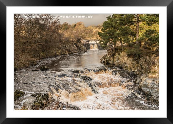 Winter Sun on Low Force Waterfall Teesdale (2) Framed Mounted Print by Richard Laidler