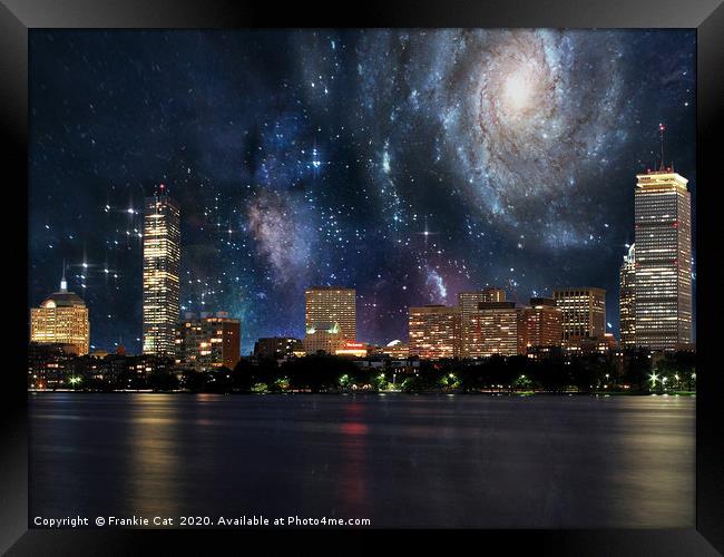 Spacey Boston Framed Print by Frankie Cat