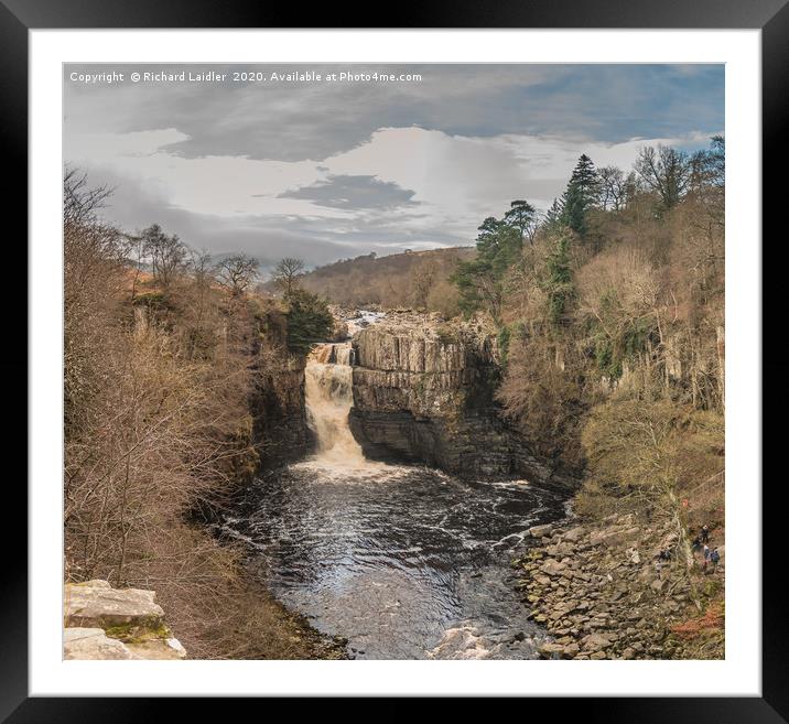 Winter Sun on High Force Waterfall Teesdale Framed Mounted Print by Richard Laidler