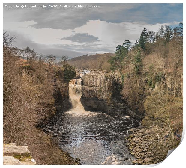 Winter Sun on High Force Waterfall Teesdale Print by Richard Laidler