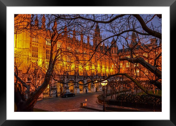 Palace of Westminster at night Framed Mounted Print by Jelena Maksimova