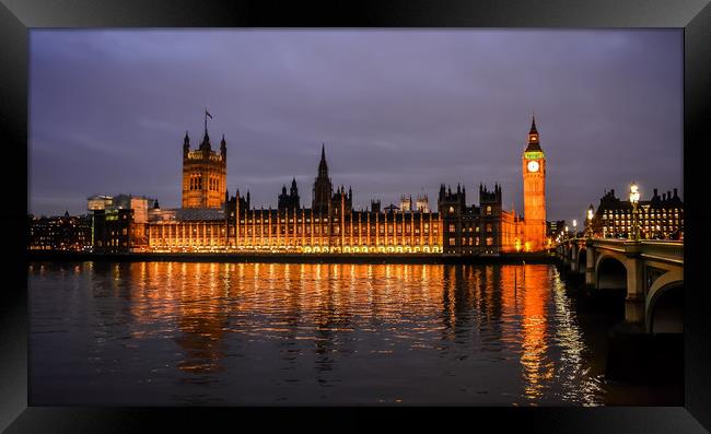 Palace of Westminster at night Framed Print by Jelena Maksimova