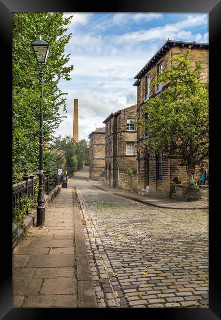 The cobbled streets of Saltaire, West Yorkshire.  Framed Print by Ros Crosland