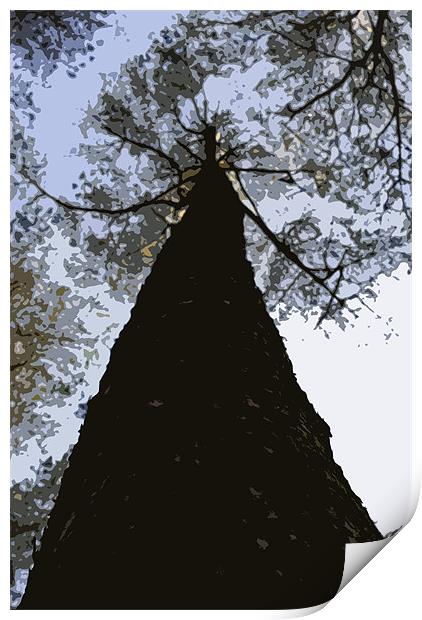 Pallette knife effect tree Print by Dan Thorogood