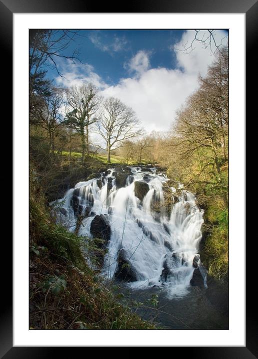 Swallow Falls Snowdonia Framed Mounted Print by Wayne Molyneux