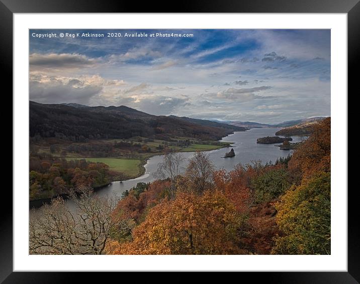 Loch Tummel from Queens View Framed Mounted Print by Reg K Atkinson