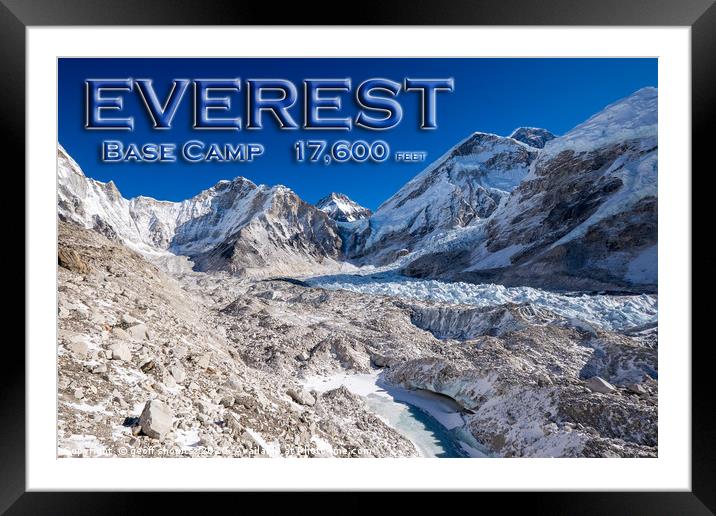 Everest, base camp Framed Mounted Print by geoff shoults
