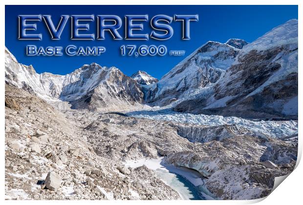 Everest, base camp Print by geoff shoults