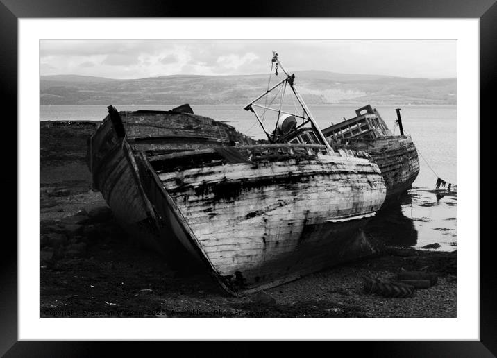 Hulks in Monochrome Framed Mounted Print by Steven Watson