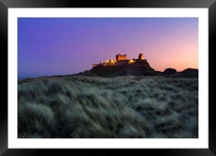 Bamburgh Sunset - The first one of 2020. Framed Mounted Print by Northeast Images