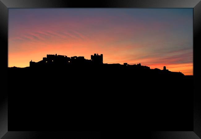 Bamburgh silhouette Framed Print by Northeast Images