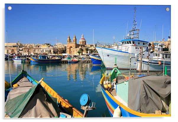 Marsaxlokk Harbour, Malta Acrylic by David Gardener