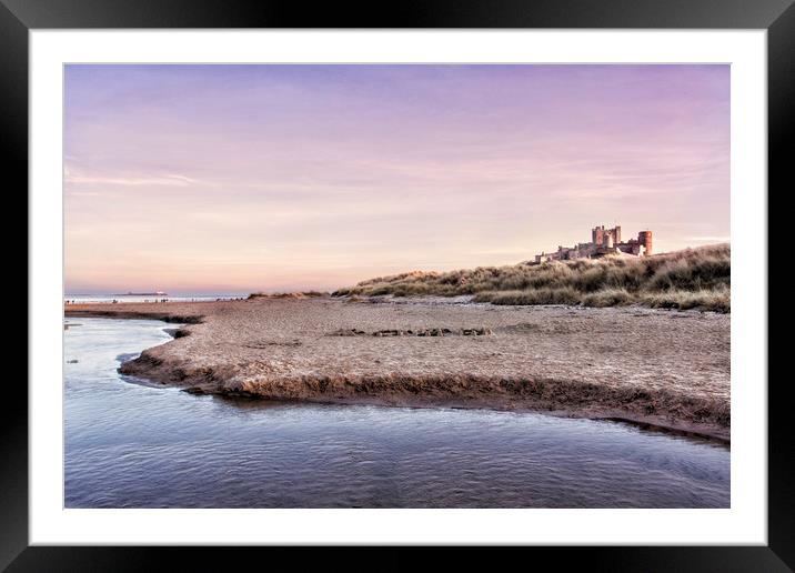 Bamburgh Castle Sunset Framed Mounted Print by Northeast Images
