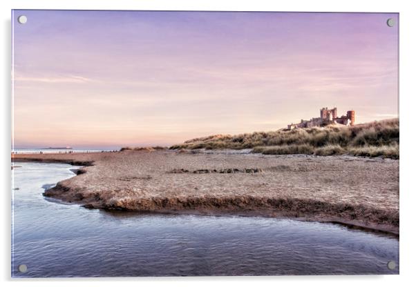Bamburgh Castle Sunset Acrylic by Northeast Images