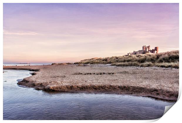 Bamburgh Castle Sunset Print by Northeast Images
