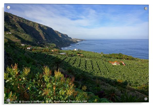 Tenerife's Beautiful Green North Acrylic by Gisela Scheffbuch