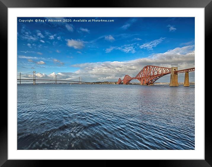 The Forth Bridges Framed Mounted Print by Reg K Atkinson