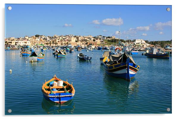 Marsaxlokk Harbour, Malta Acrylic by David Gardener