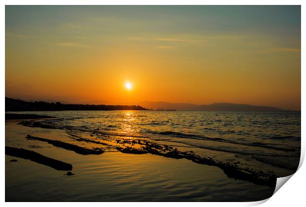 Greek Island Sunset Print by Cassi Moghan