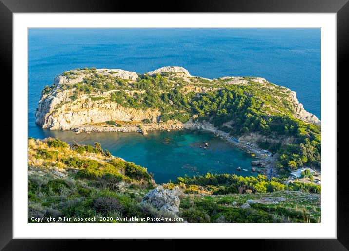Overlooking Anthony Quinn Bay Framed Mounted Print by Ian Woolcock