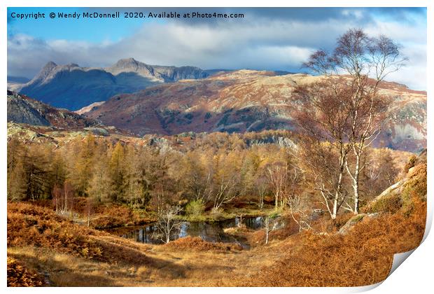 Autumn on Holme Fell, English Lake District Print by Wendy McDonnell