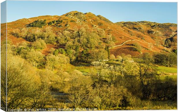 Loughrigg Fell Lake District Winter Cumbria Canvas Print by Nick Jenkins