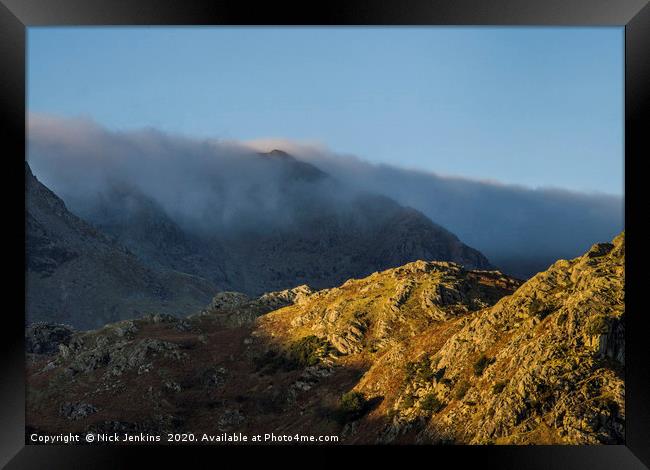 Coniston Fells in Winter Light Lake District Natio Framed Print by Nick Jenkins