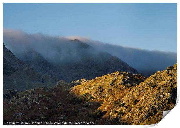 Coniston Fells in Winter Light Lake District Natio Print by Nick Jenkins