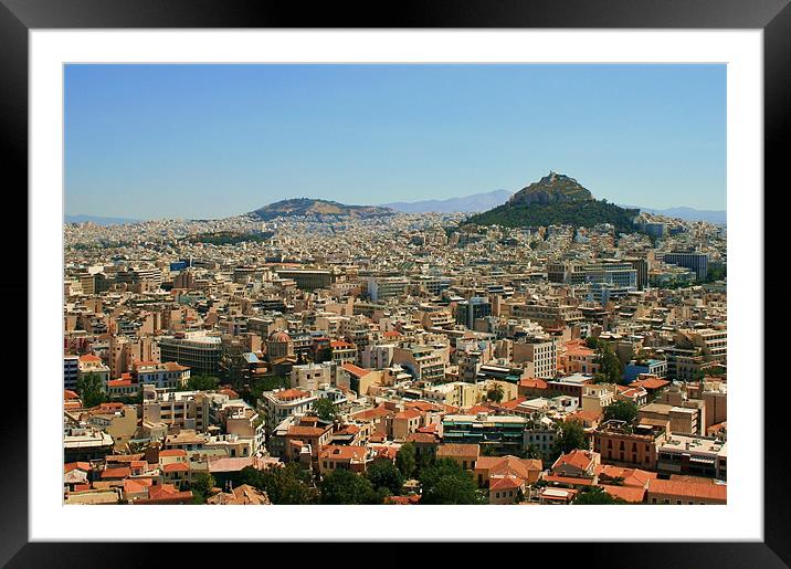 Mount Lycabettus, Athens Framed Mounted Print by David Gardener