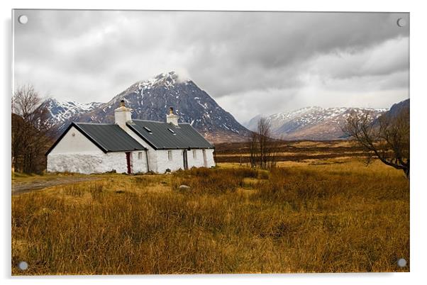 Blackrock Cottage and Buchaille Etive Mor Acrylic by Jacqi Elmslie