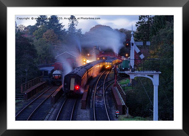 STEAMING UP WELL Framed Mounted Print by andrew saxton