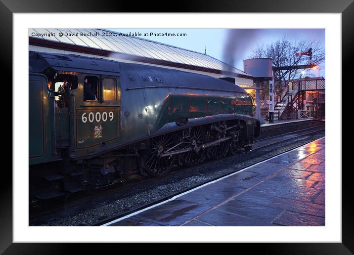 A4 60009 Union Of South Africa at dusk. Framed Mounted Print by David Birchall