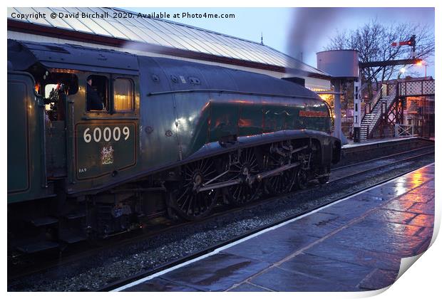 A4 60009 Union Of South Africa at dusk. Print by David Birchall