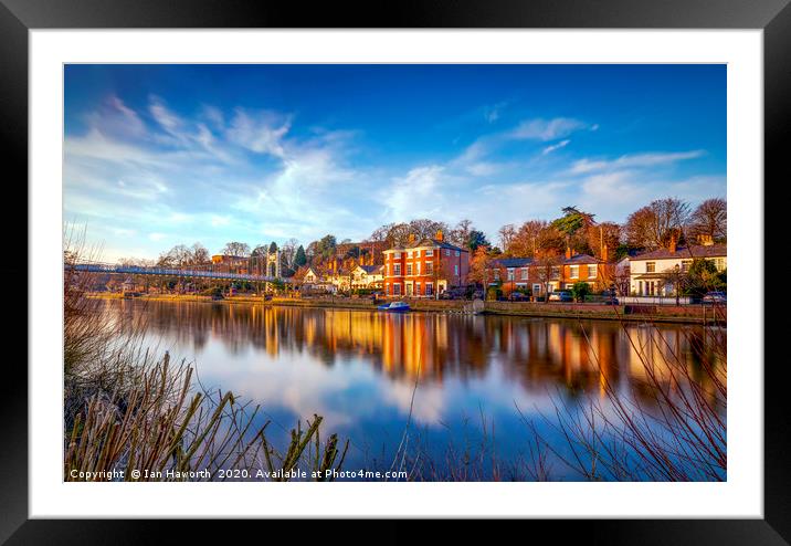 Winter Sunset Over The River Dee Chester Framed Mounted Print by Ian Haworth