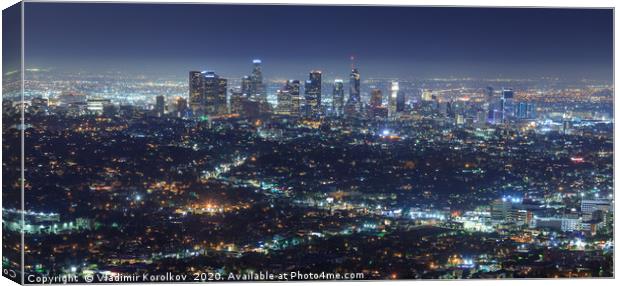 Los Angeles at night Canvas Print by Vladimir Korolkov