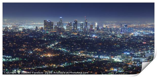 Los Angeles at night Print by Vladimir Korolkov