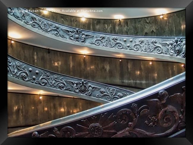 Vatican Spiral Staircase Framed Print by Robert Murray