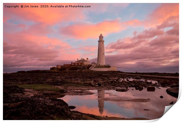 Red Glow in the Morning Sky Print by Jim Jones
