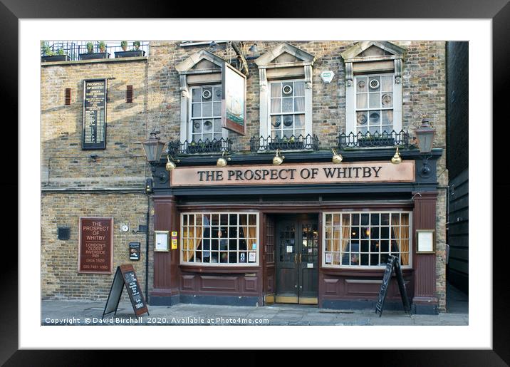 The Prospect Of Whitby pub in London. Framed Mounted Print by David Birchall