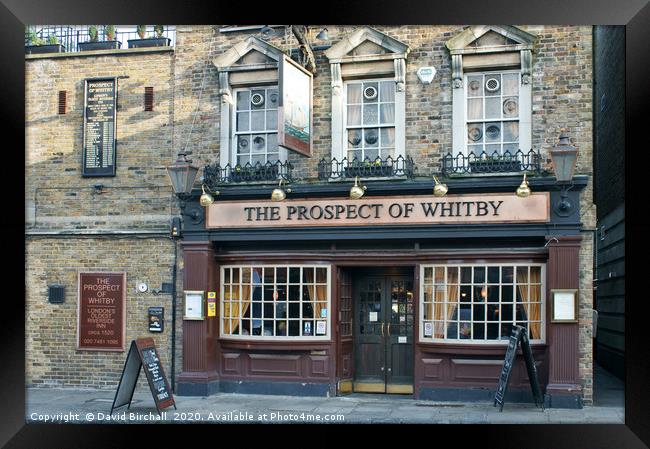 The Prospect Of Whitby pub in London. Framed Print by David Birchall