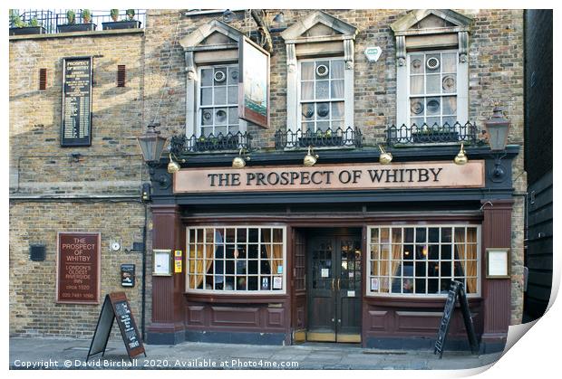 The Prospect Of Whitby pub in London. Print by David Birchall