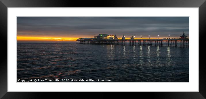 Sunset over the pier Framed Mounted Print by Alan Tunnicliffe
